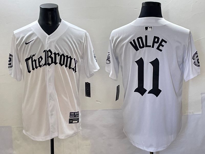 Men 2025 New York Yankees #11 Volpe White Five generations Joint Name Nike MLB Jersey style 1->new york yankees->MLB Jersey